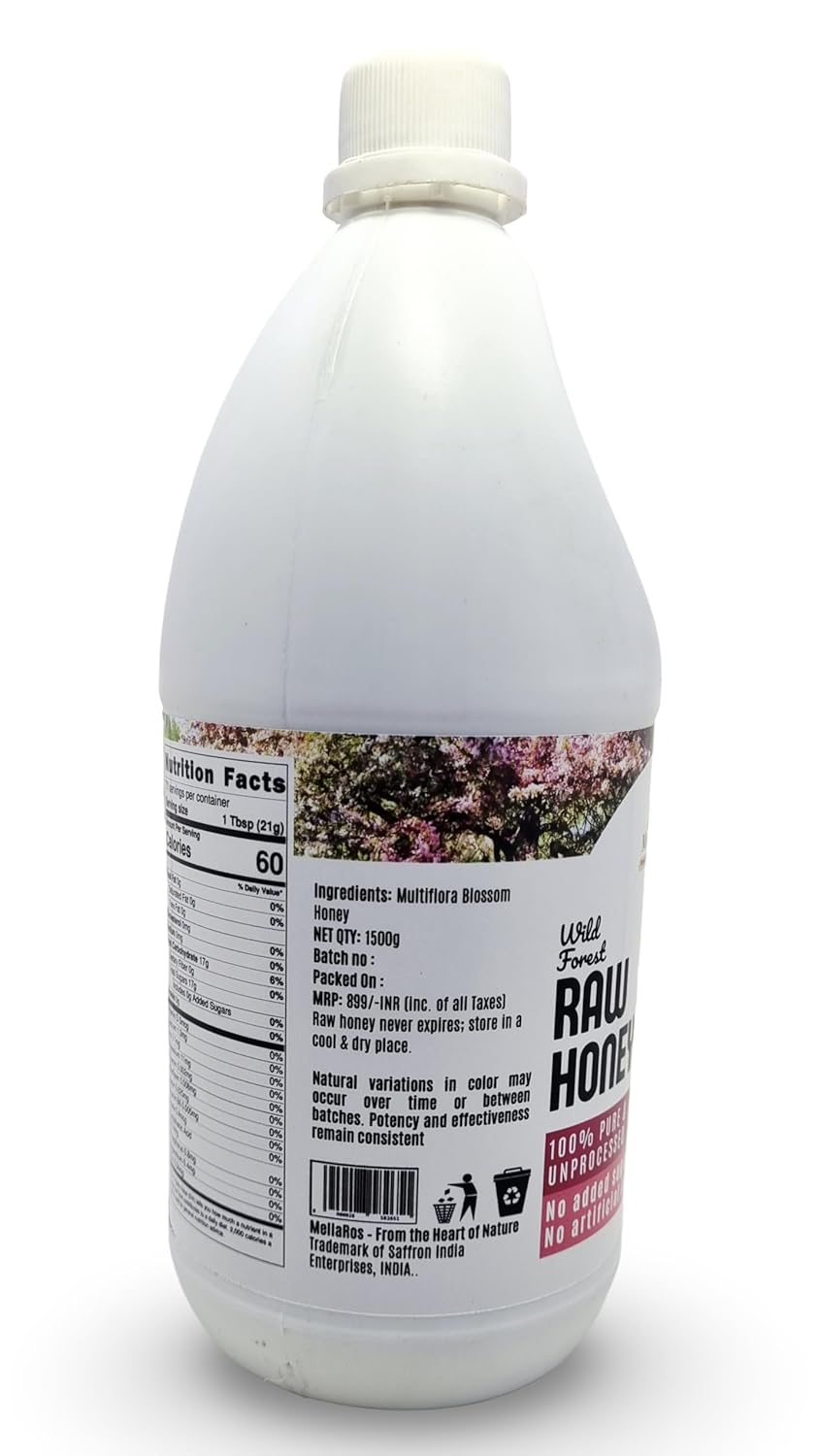 MellaRos Organic Wild Forest Raw Honey -1500g