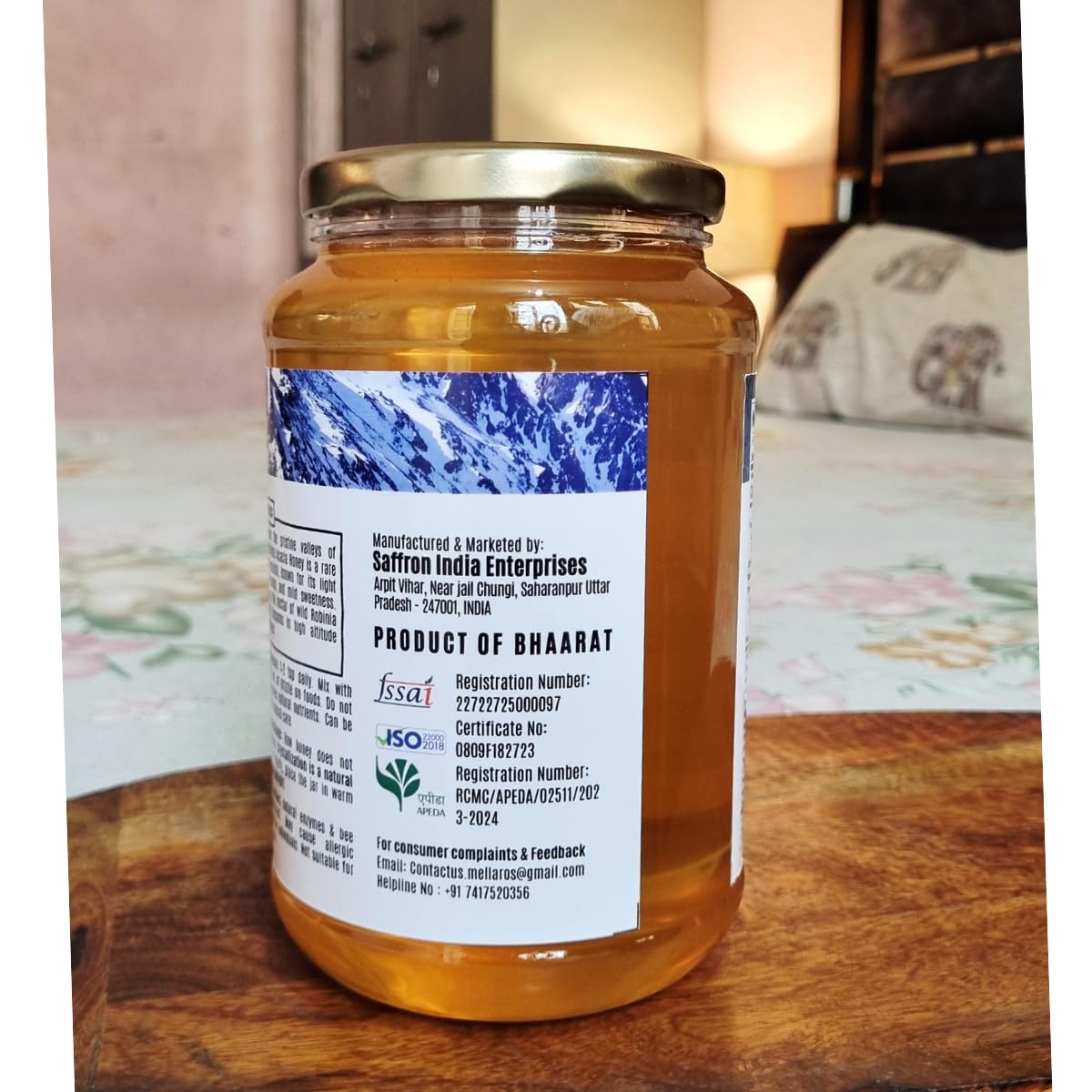 Organic White Kashmiri Acacia Raw Honey-1450g