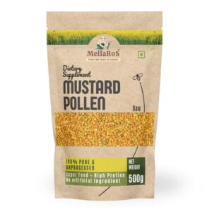 Organic Bee Pollen Granules 500g with Spoon (Mustard)