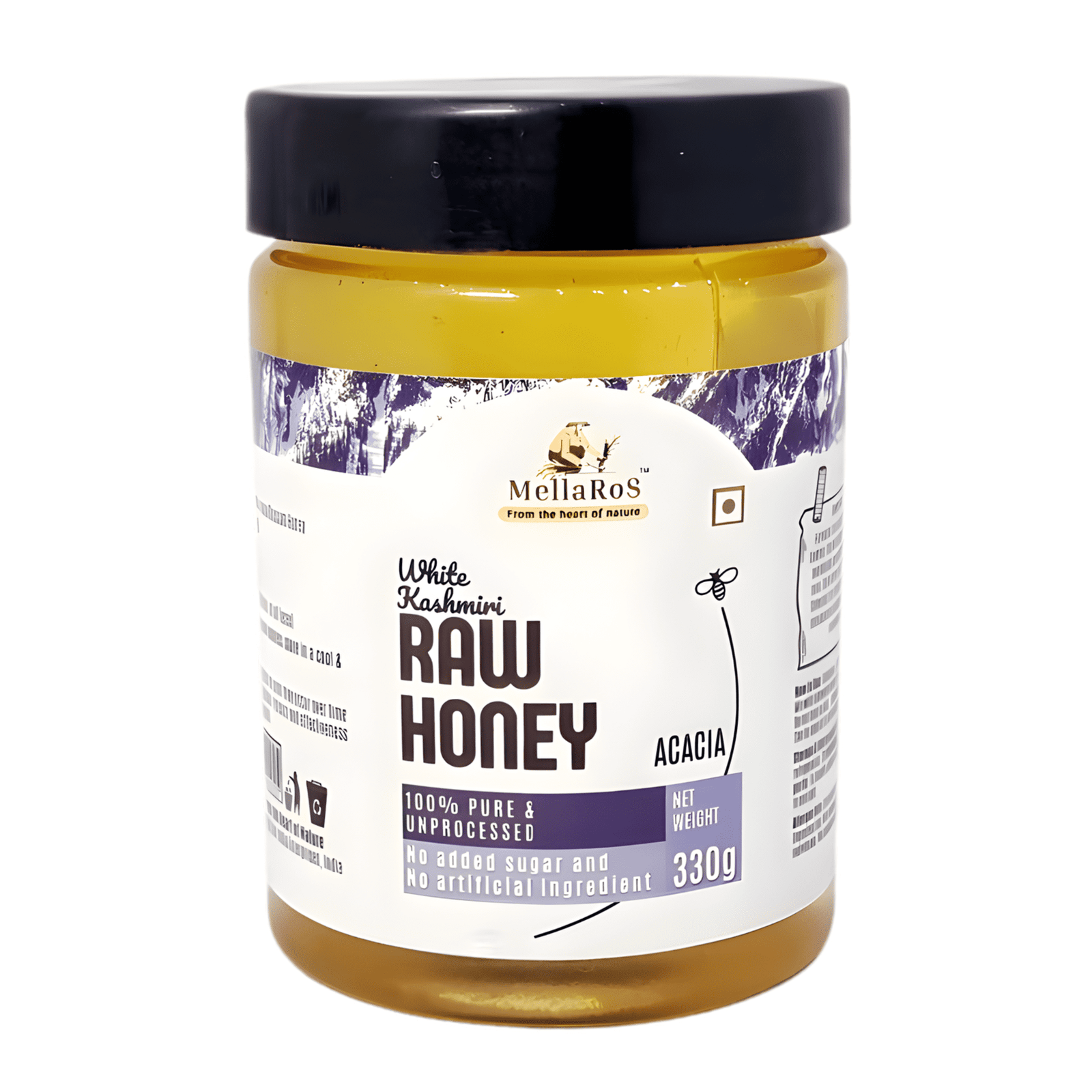 Organic White Kashmiri Acacia Raw Honey-330g