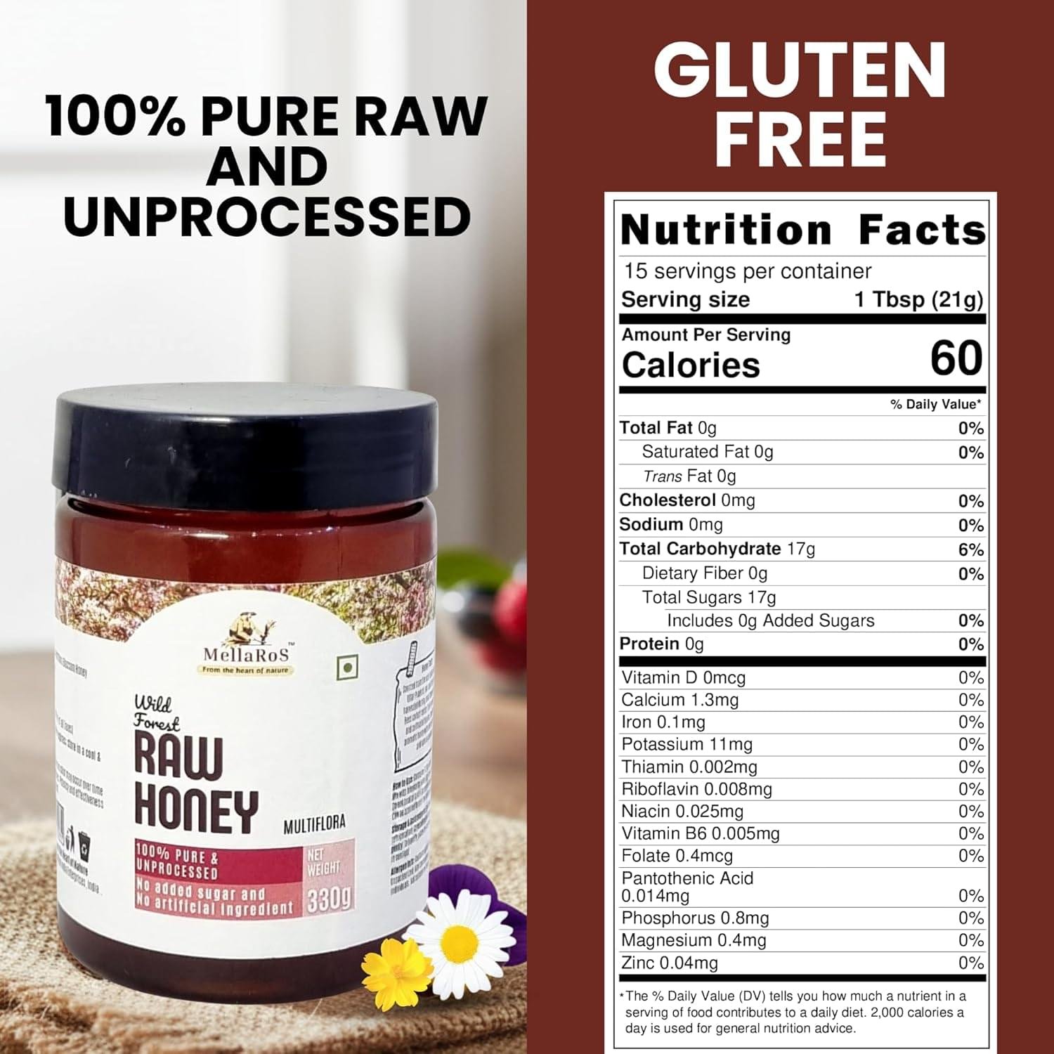 Organic Forest Raw Honey (Multifloral-330g)