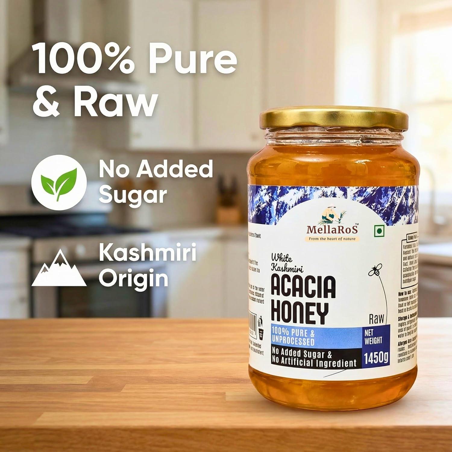 Organic White Kashmiri Acacia Raw Honey-1450g