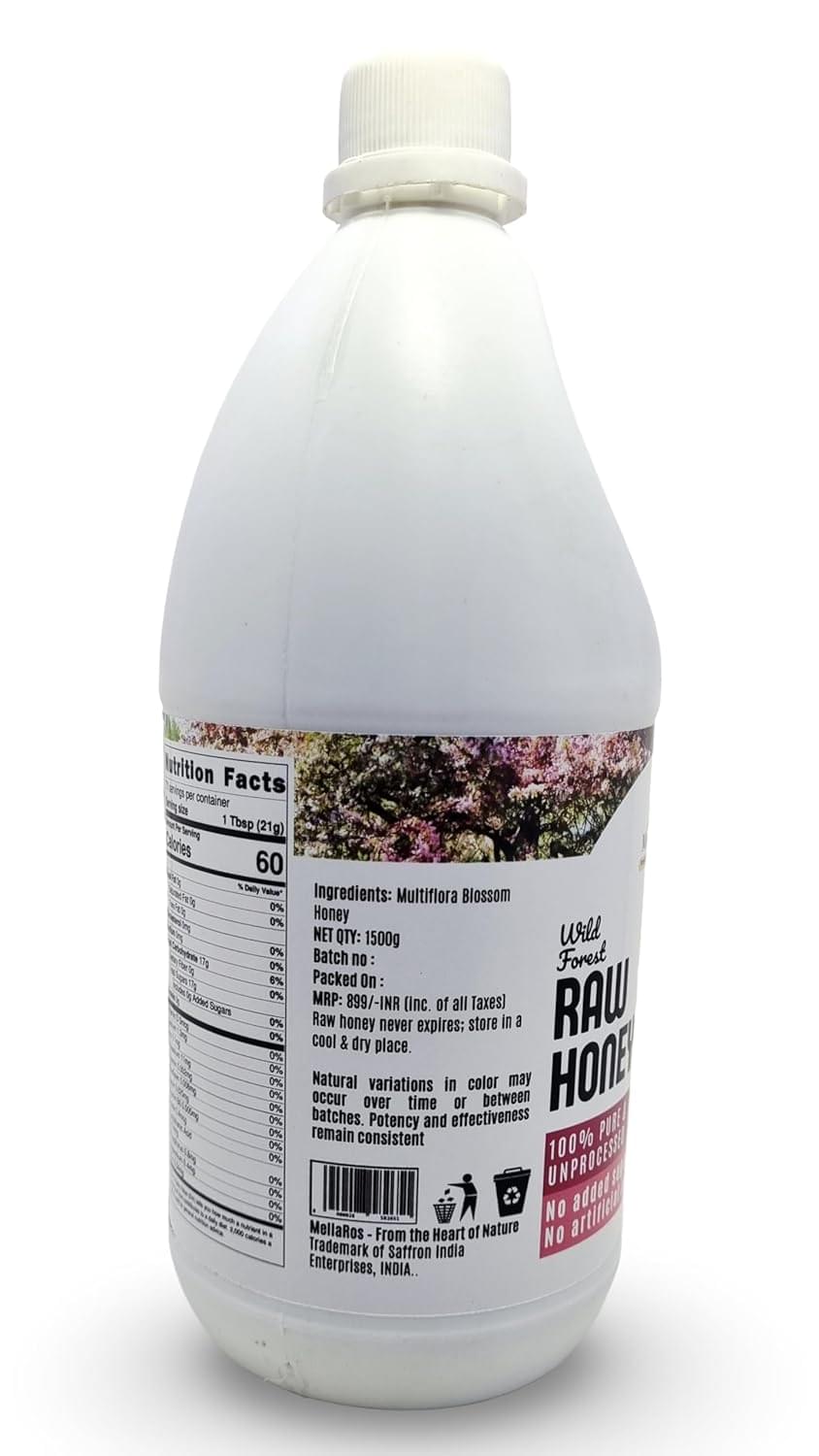 MellaRos Organic Wild Forest Raw Honey -1500g